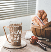Best Hand Braided Wicker Wrapped Rattan Water Glasses