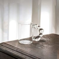 Pearl Handle Large Glass Mug